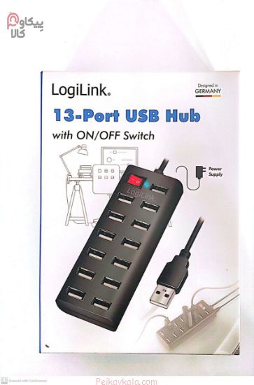 هاب usb 13 پورت Logilink کلیددار	