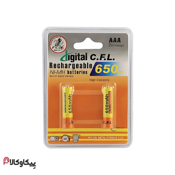 باطری شارژی نیمه قلمی 650 میلی آمپر digital C.F.L