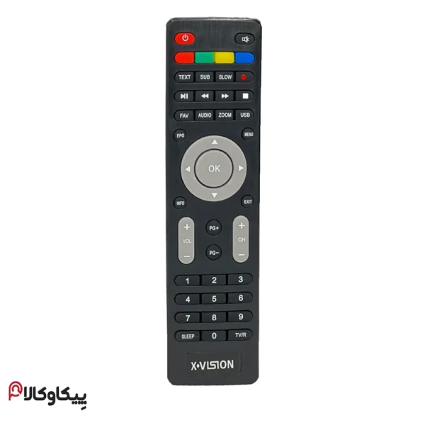 کنترل گیرنده دیجیتال Xvision ایکس ویژن  Q9 دکمه طوسی