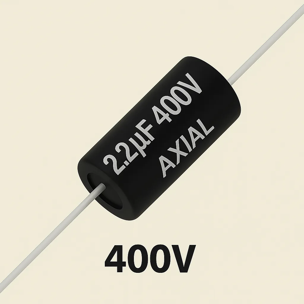 خازن اکسیال 400 ولت 2.2 میکرو فاراد 2.2MF 400V AXIAL