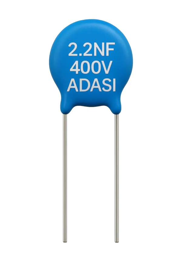 خازن عدسی 400 ولت 2.2 نانو فاراد 2.2NF 400V ADASI