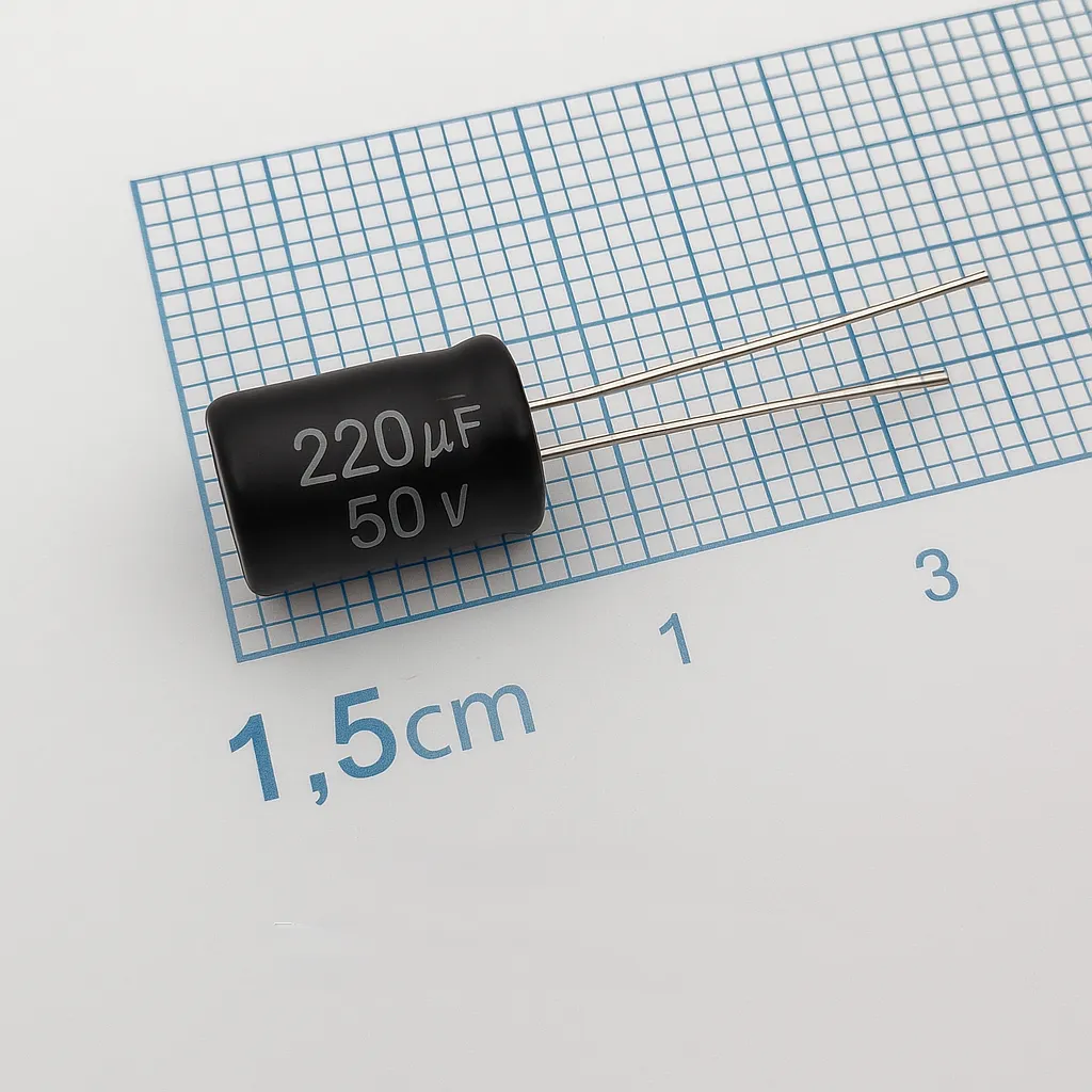 خازن 50 ولت 220 میکرو فاراد 220MF 50V