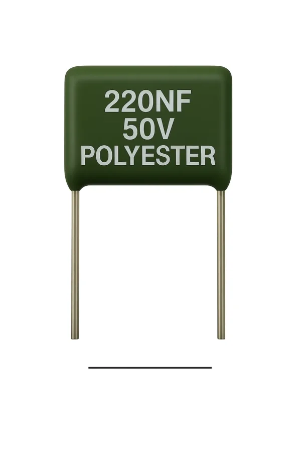 خازن پلی استر 50 ولت 220 نانو فاراد 220NF 50V POLYESTER