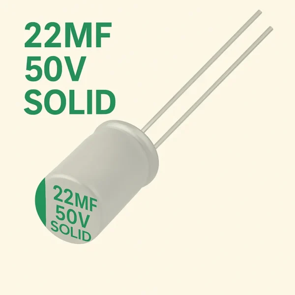 خازن جامد 50 ولت 22 میکرو فاراد 22MF 50V SOLID