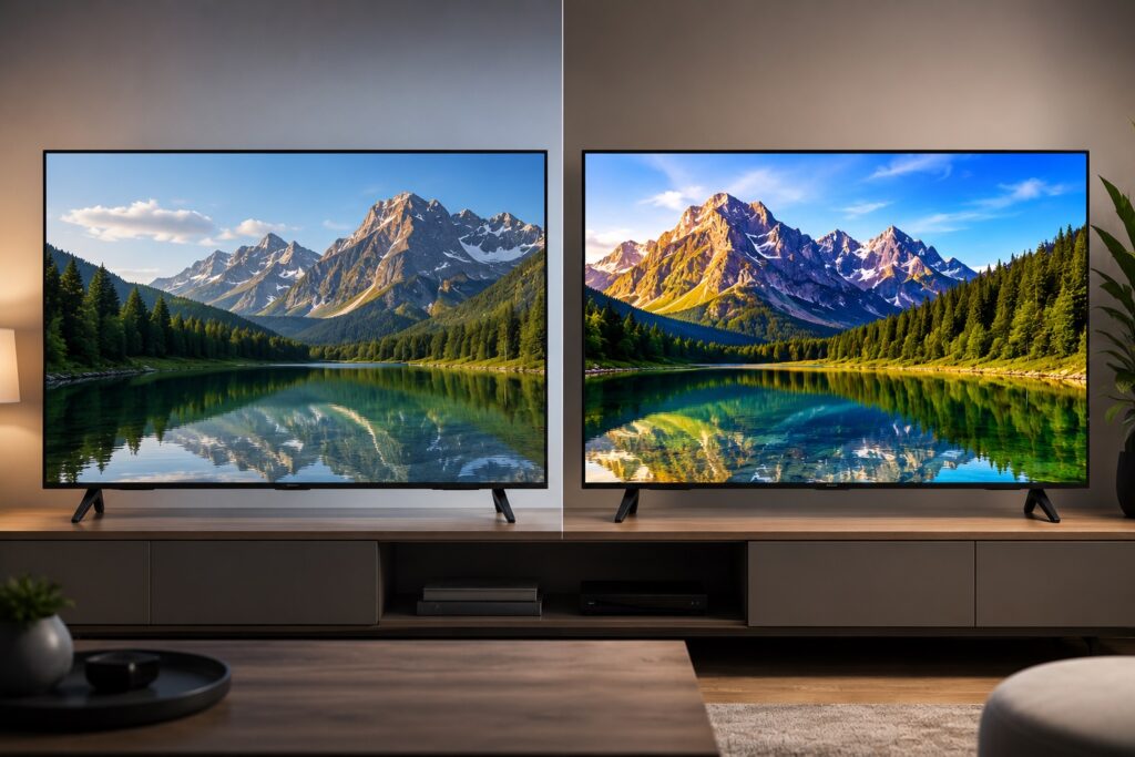 تفاوت صفحه نمایش کریستال با QLED از نظر وضوح