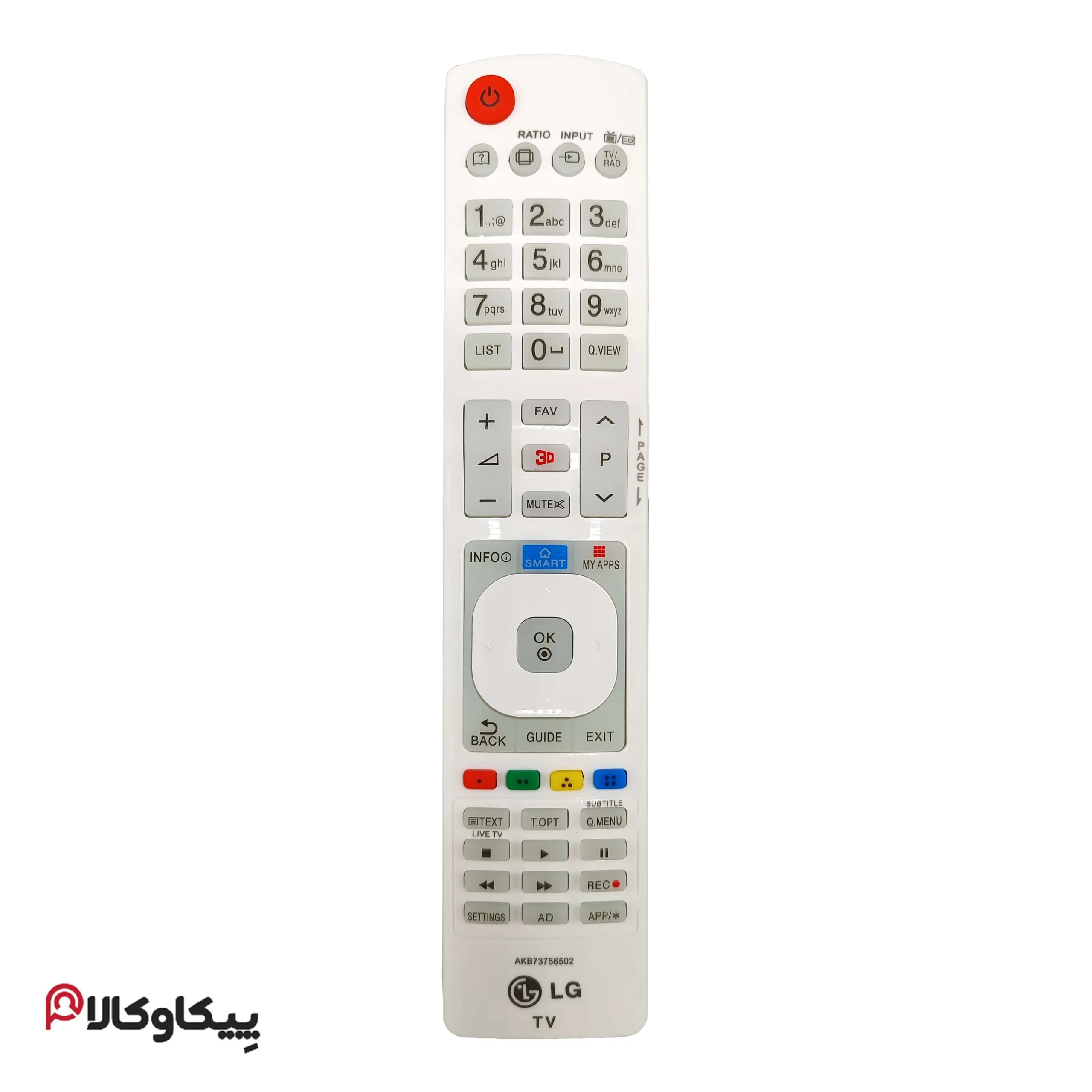 کنترل تلویزیون ال جی LG 502 سفید میکروسوئیچ دکمه شبرنگ