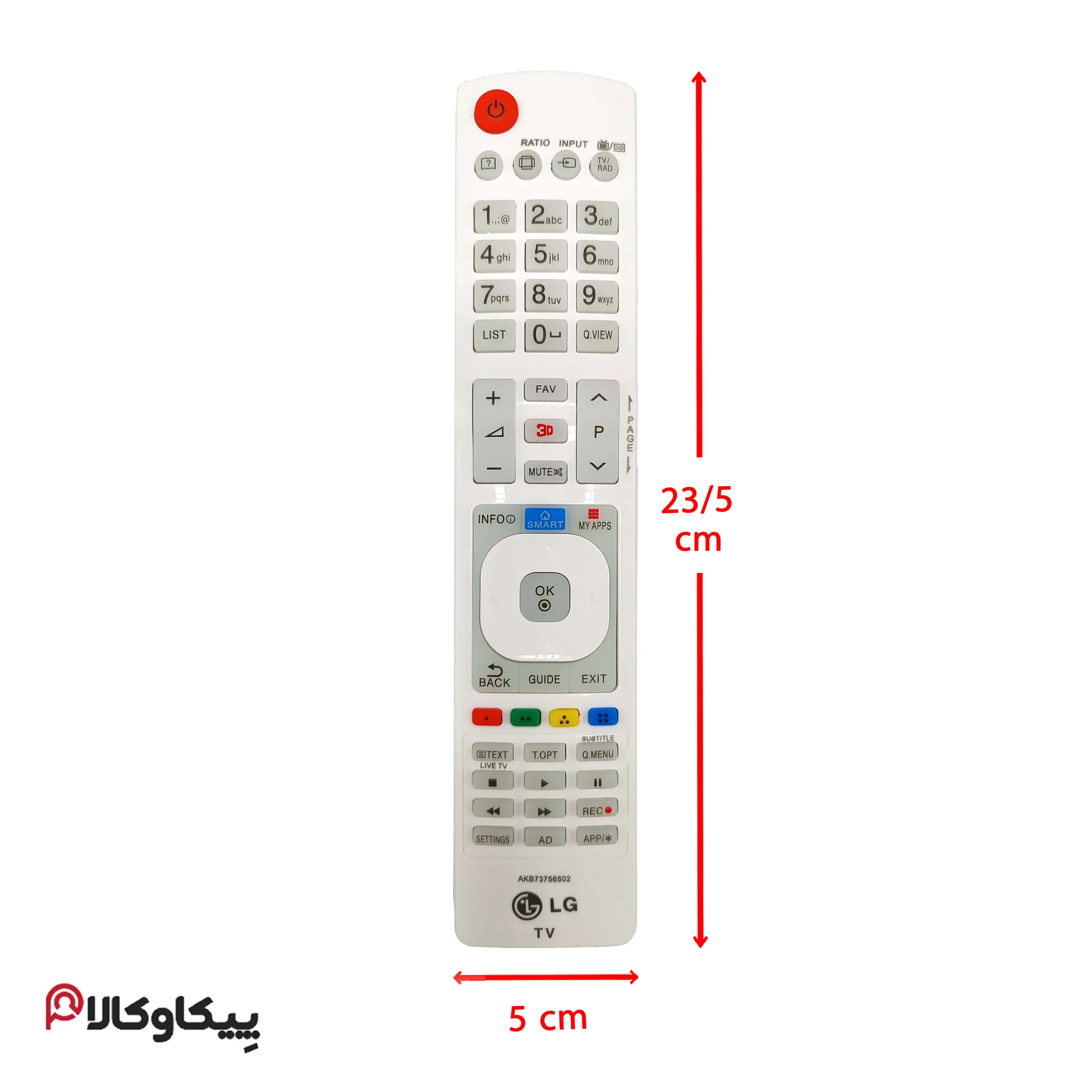کنترل تلویزیون ال جی LG 502 سفید میکروسوئیچ دکمه شبرنگ - تصویر 2