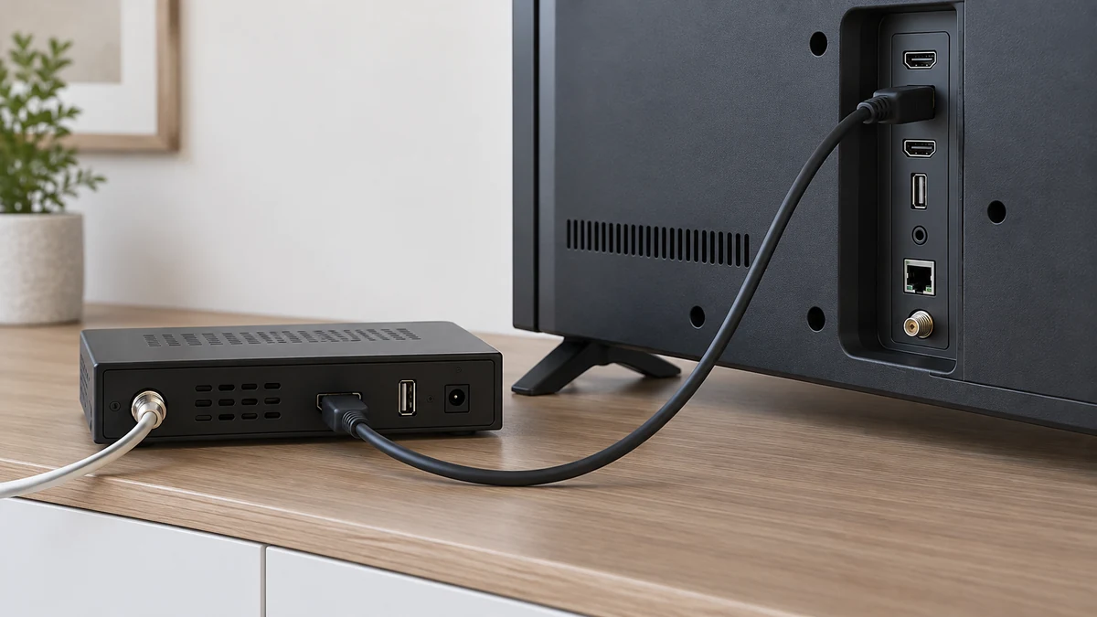 اتصال گیرنده دیجیتال خارجی به تلویزیون با کابل HDMI و آنتن