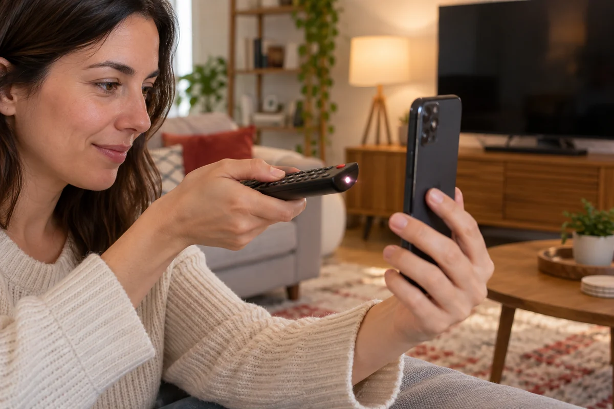 تست مادون قرمز کنترل تلویزیون با دوربین موبایل